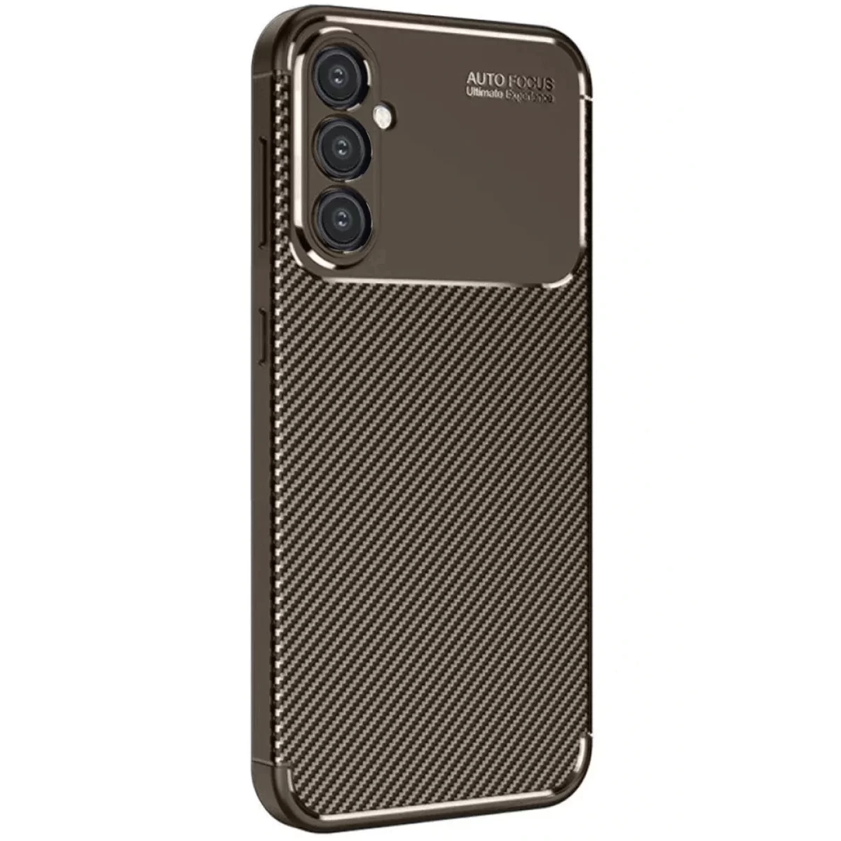 Newface Samsung Galaxy A16 5G Kılıf Auto Focus Karbon Kapak - Kahverengi