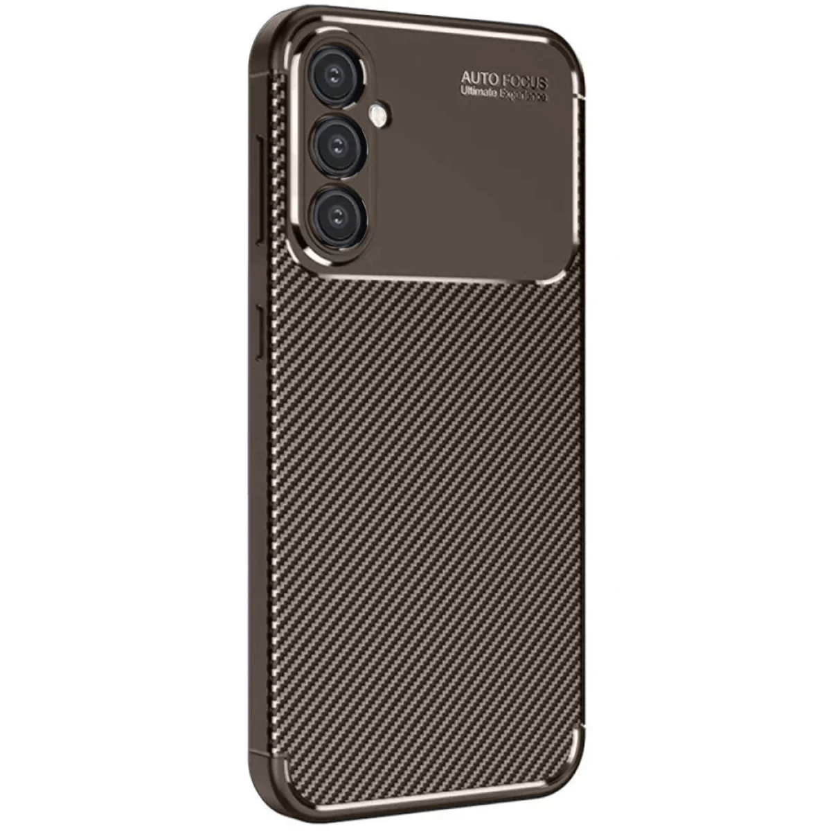 Newface Samsung Galaxy A16 5G Kılıf Auto Focus Karbon Kapak - Kahverengi