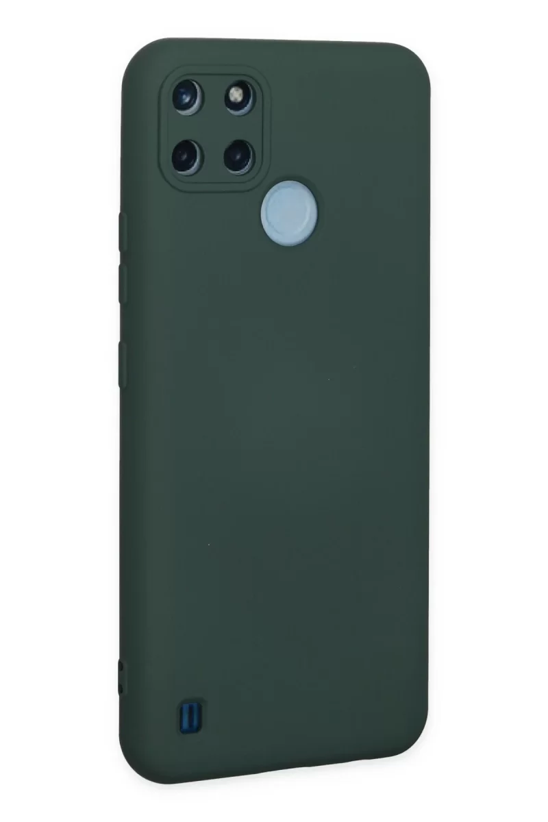 Newface Realme C25Y Kılıf Nano içi Kadife Silikon - Koyu Yeşil