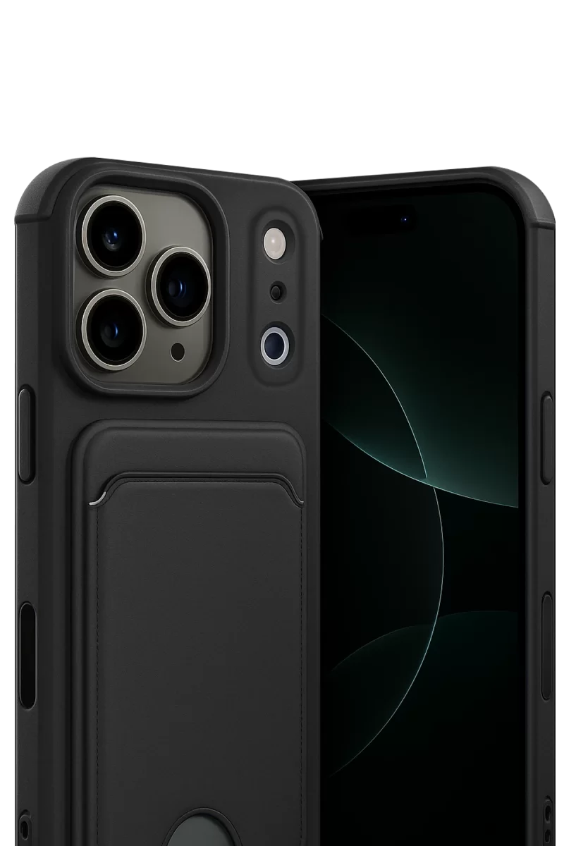 Newface Apple iPhone 17 Pro Kelvin Kartvizitli Silikon - Siyah