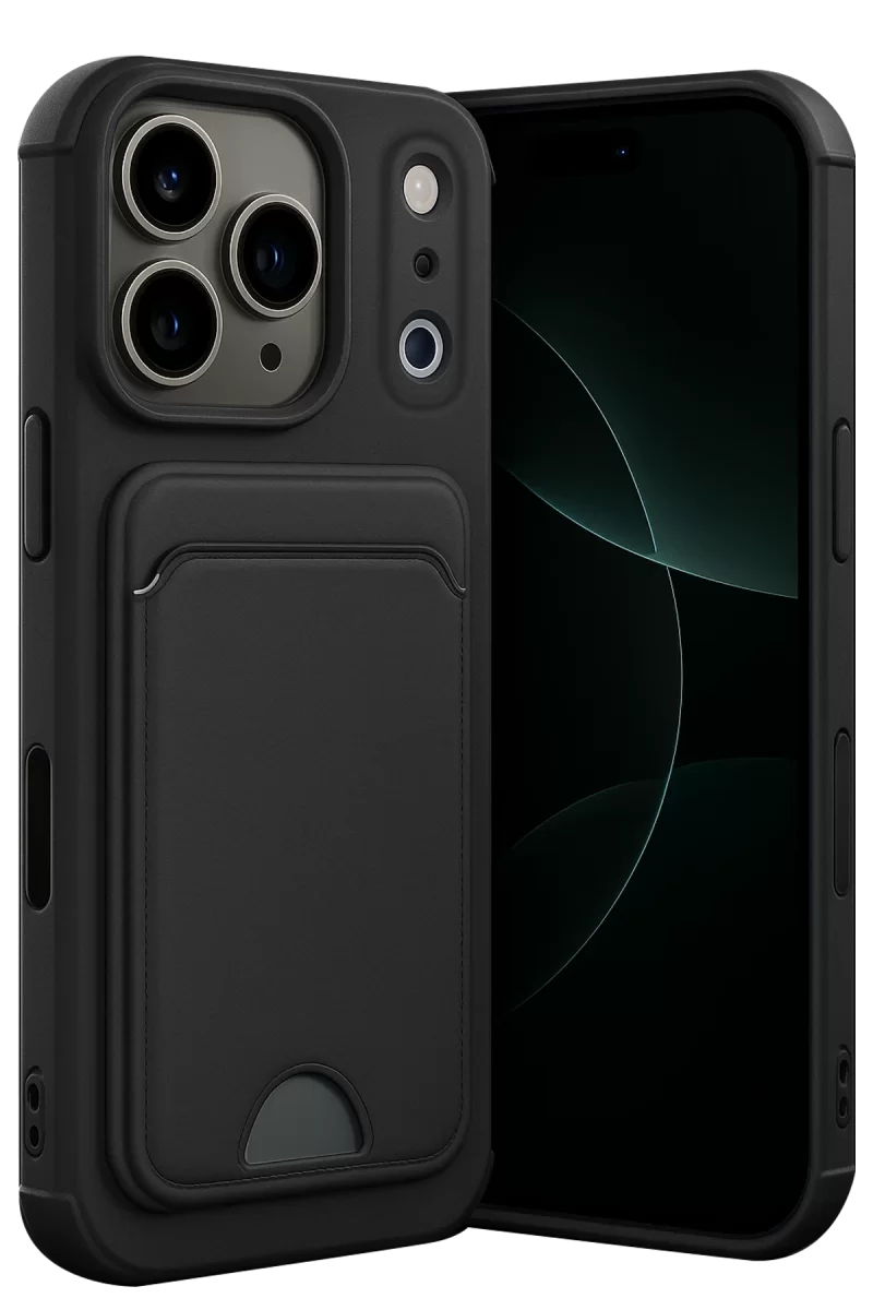 Newface Apple iPhone 17 Pro Max Kelvin Kartvizitli Silikon - Siyah