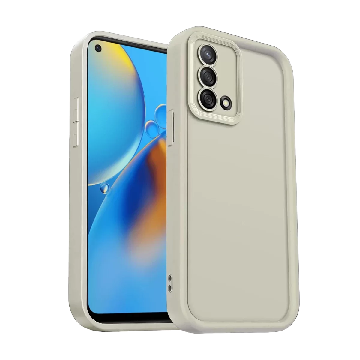 Newface Oppo A74 4G Kılıf Viera Silikon - Krem