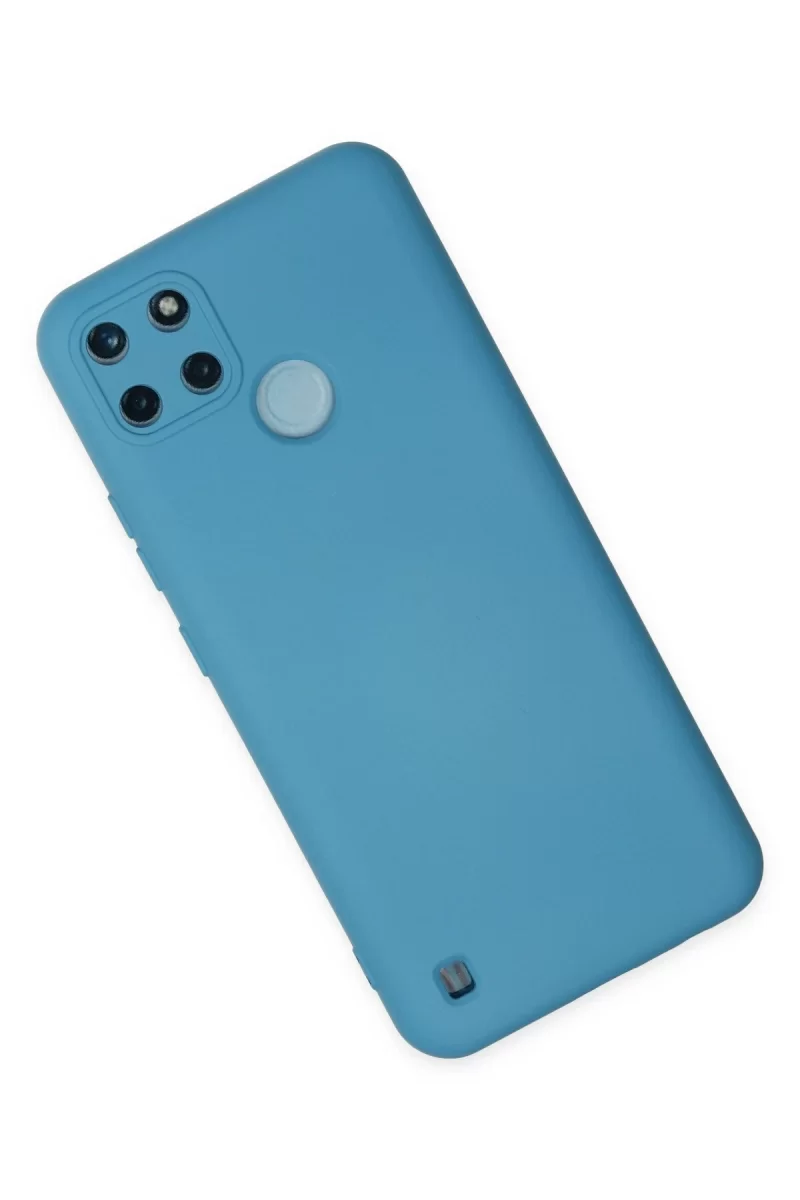 Newface Realme C25Y Kılıf Nano içi Kadife Silikon - Mavi