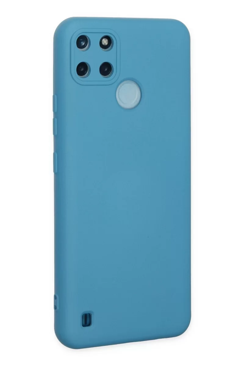 Newface Realme C25Y Kılıf Nano içi Kadife Silikon - Mavi