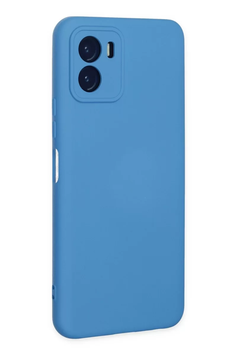 Newface Vivo Y15S Kılıf Nano içi Kadife Silikon - Mavi