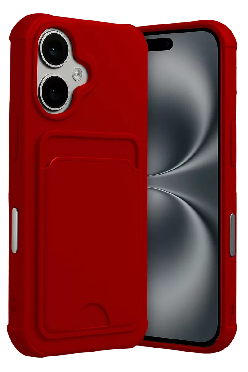 Newface Apple iPhone 17 Kelvin Kartvizitli Silikon - Kırmızı