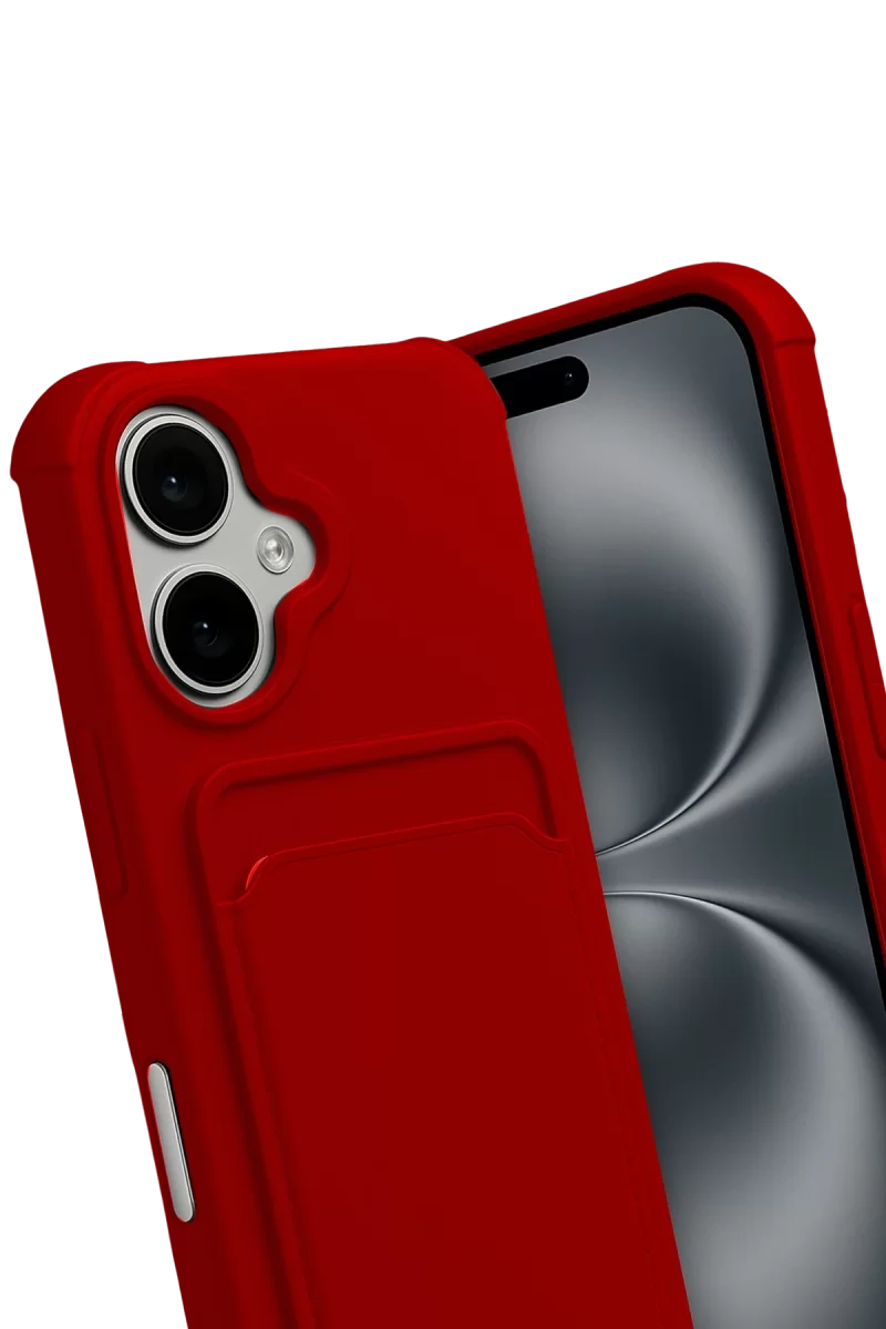 Newface Apple iPhone 17 Kelvin Kartvizitli Silikon - Kırmızı