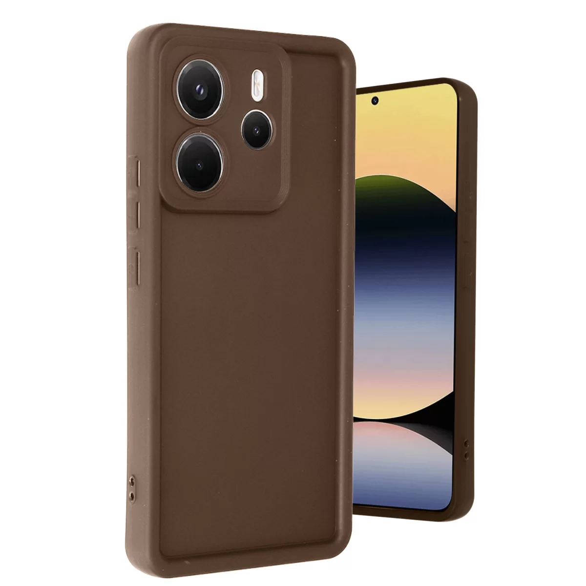 Newface Xiaomi Redmi Note 14 4G Kılıf Viera Silikon - Kahverengi