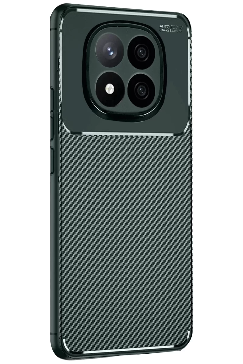 Newface Xiaomi Redmi Note 14 Pro 4G Kılıf Auto Focus Karbon Kapak - Koyu Yeşil