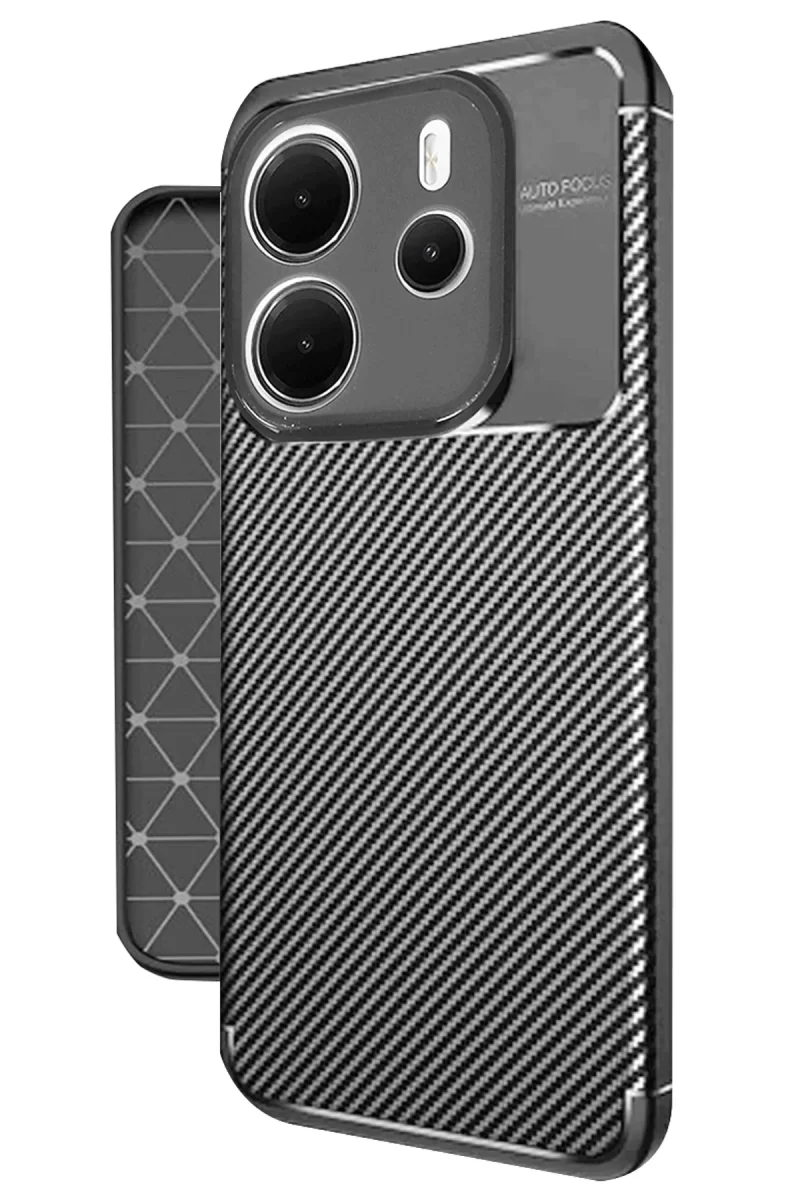 Newface Xiaomi Redmi Note 14 4G Kılıf Auto Focus Karbon Kapak - Siyah