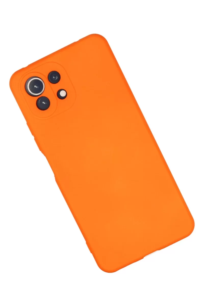 Newface Xiaomi Mİ 11 Lite Kılıf Nano içi Kadife Silikon - Turuncu