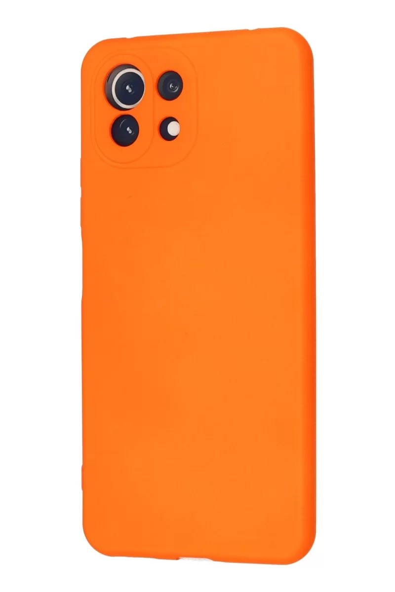 Newface Xiaomi Mİ 11 Lite Kılıf Nano içi Kadife Silikon - Turuncu