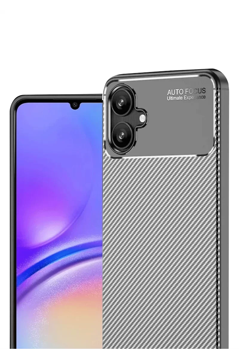 Newface Samsung Galaxy A06 Kılıf Auto Focus Karbon Kapak - Gri