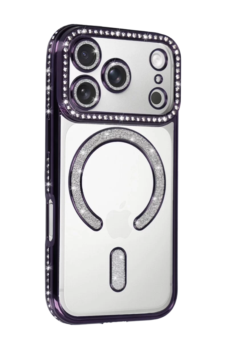 Newface Apple iPhone 17 Pro Joke Simli Magneticsafe Kılıf - Derin Mor