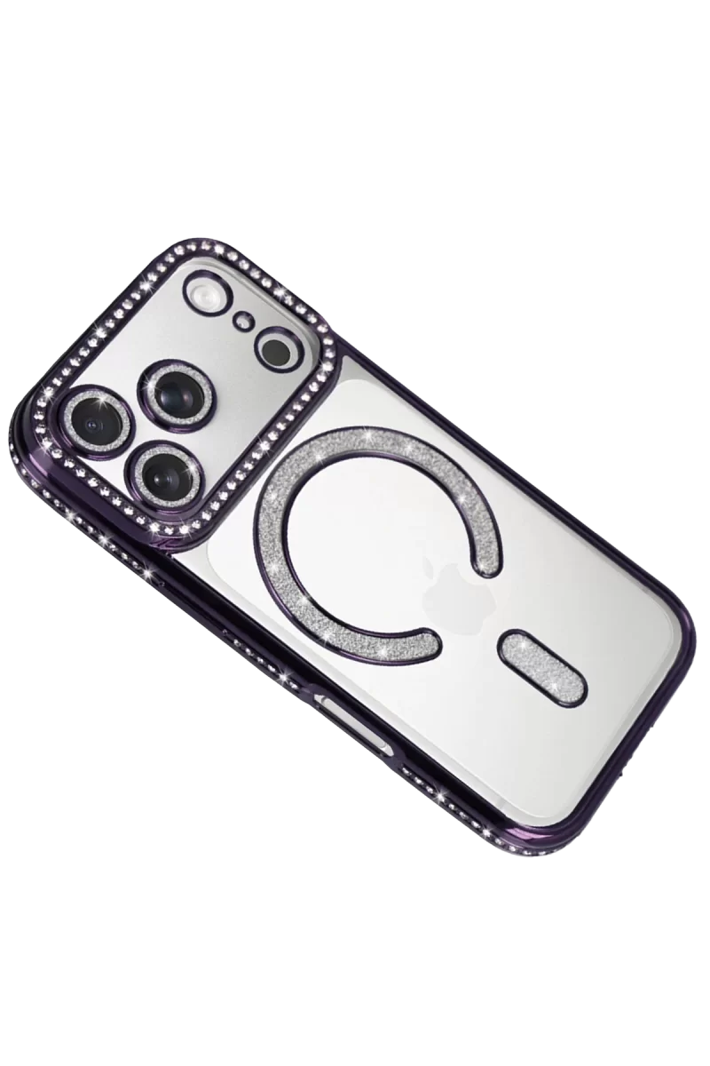 Newface Apple iPhone 17 Pro Joke Simli Magneticsafe Kılıf - Derin Mor
