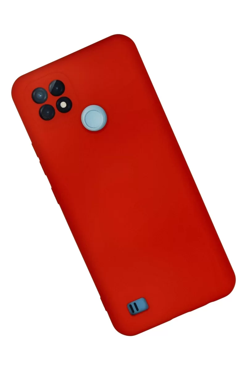 Newface Realme C21 Kılıf Nano içi Kadife Silikon - Kırmızı