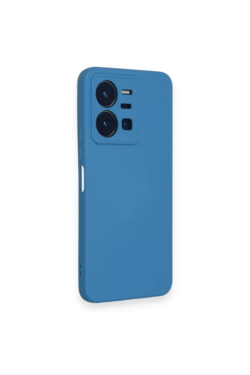 Newface Vivo Y35 Kılıf Nano içi Kadife Silikon - Mavi