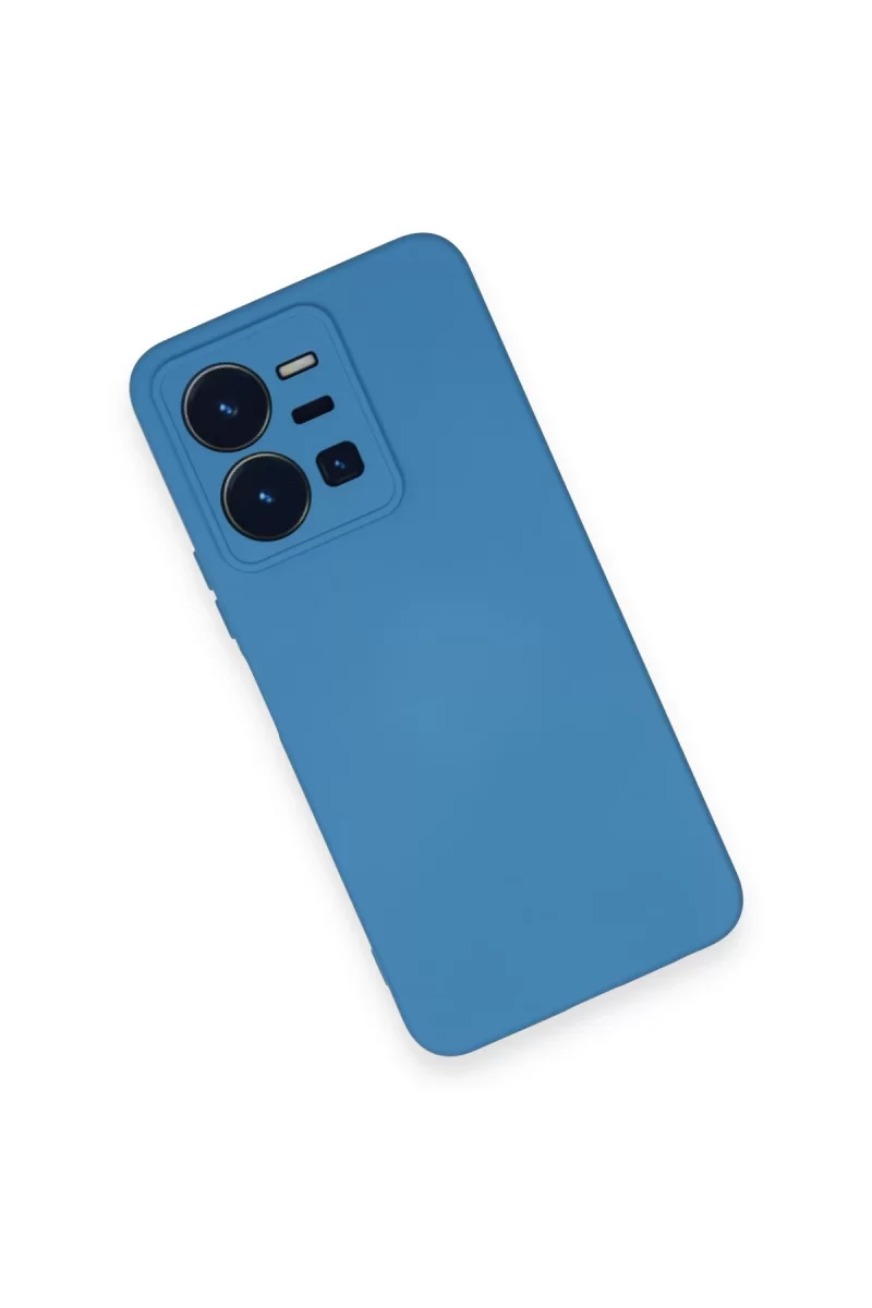Newface Vivo Y35 Kılıf Nano içi Kadife Silikon - Mavi