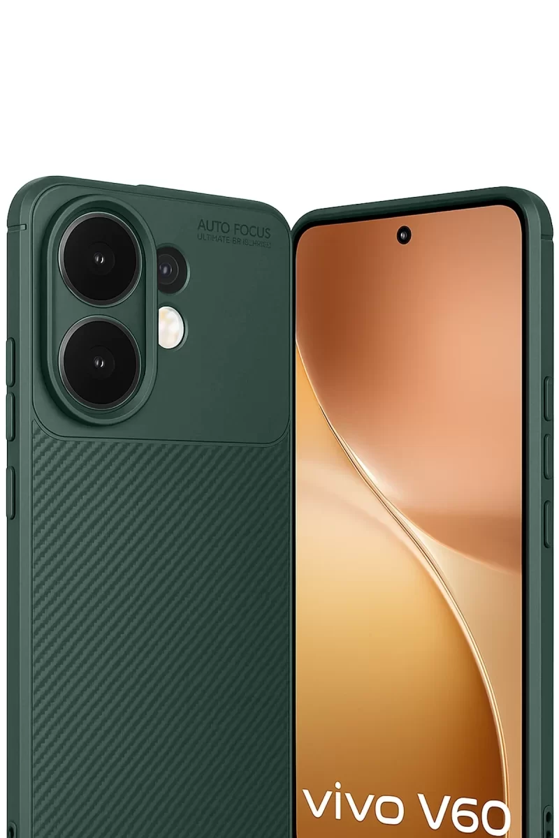 Newface Vivo V60 5G Auto Focus Karbon Kapak - Koyu Yeşil