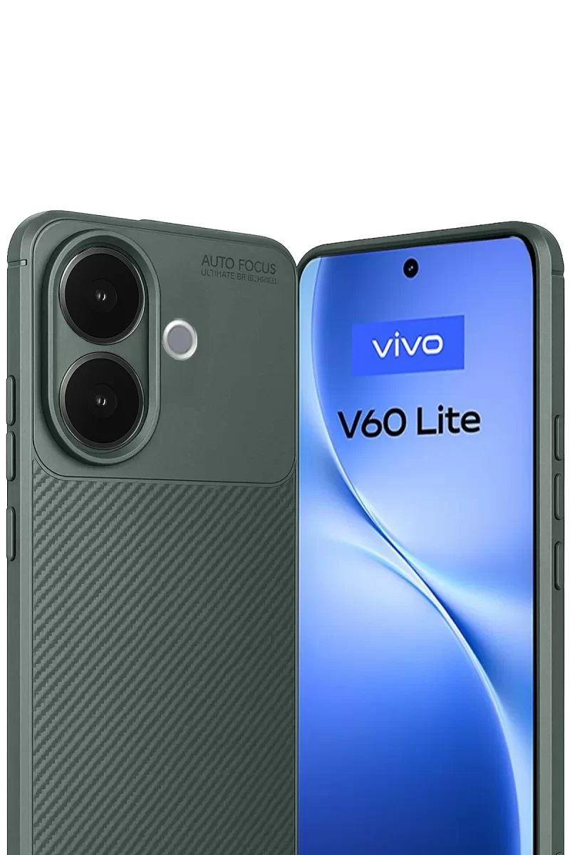 Newface Vivo V60 Lite Auto Focus Karbon Kapak - Koyu Yeşil