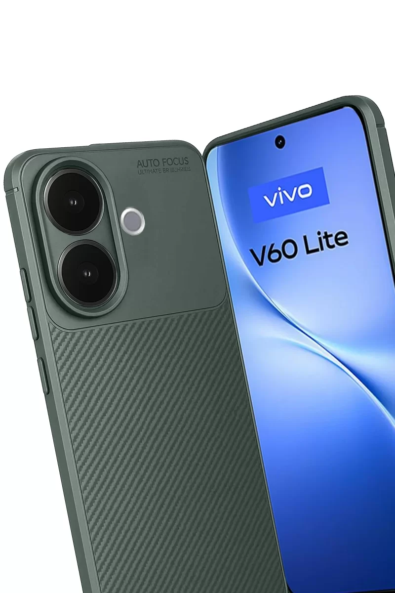 Newface Vivo V60 Lite Auto Focus Karbon Kapak - Koyu Yeşil