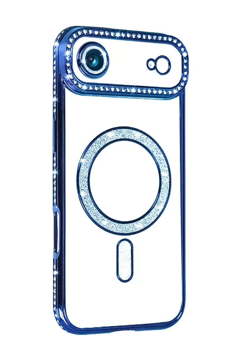 Newface Apple iPhone 17 Air Joke Simli Magneticsafe Kılıf - Mavi
