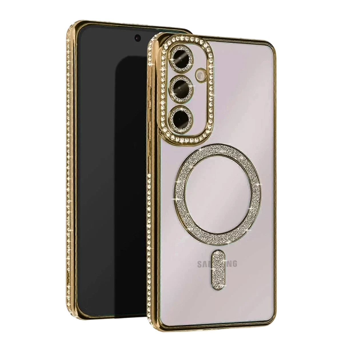 Newface Samsung Galaxy A25 5G Joke Simli Magneticsafe Kılıf - Gold