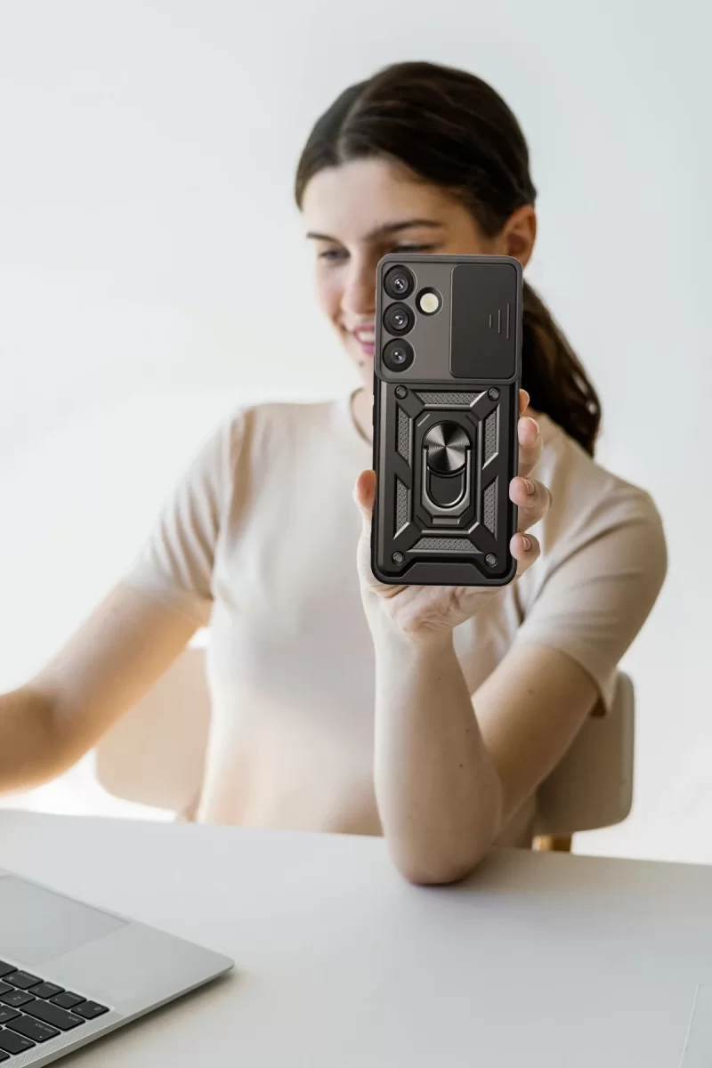 Newface Samsung Galaxy A17 5G Pars Lens Yüzüklü Silikon - Siyah