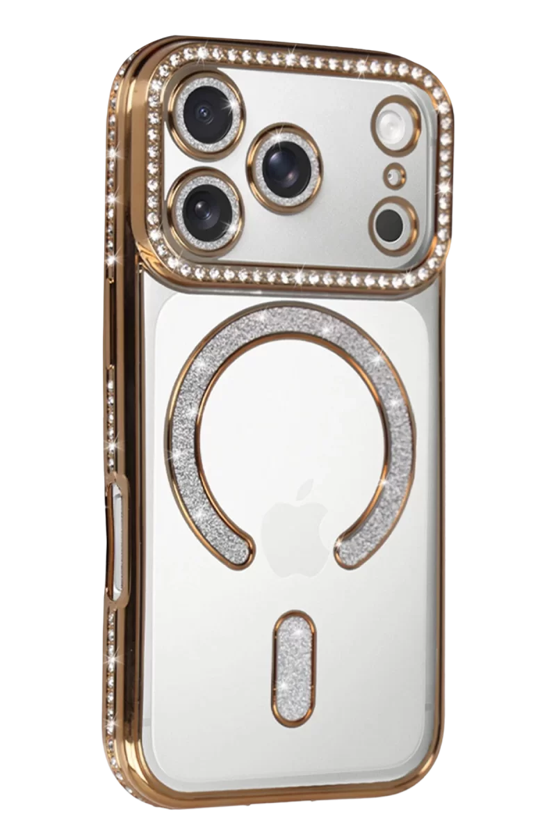 Newface Apple iPhone 17 Pro Max Joke Simli Magneticsafe Kılıf - Gold