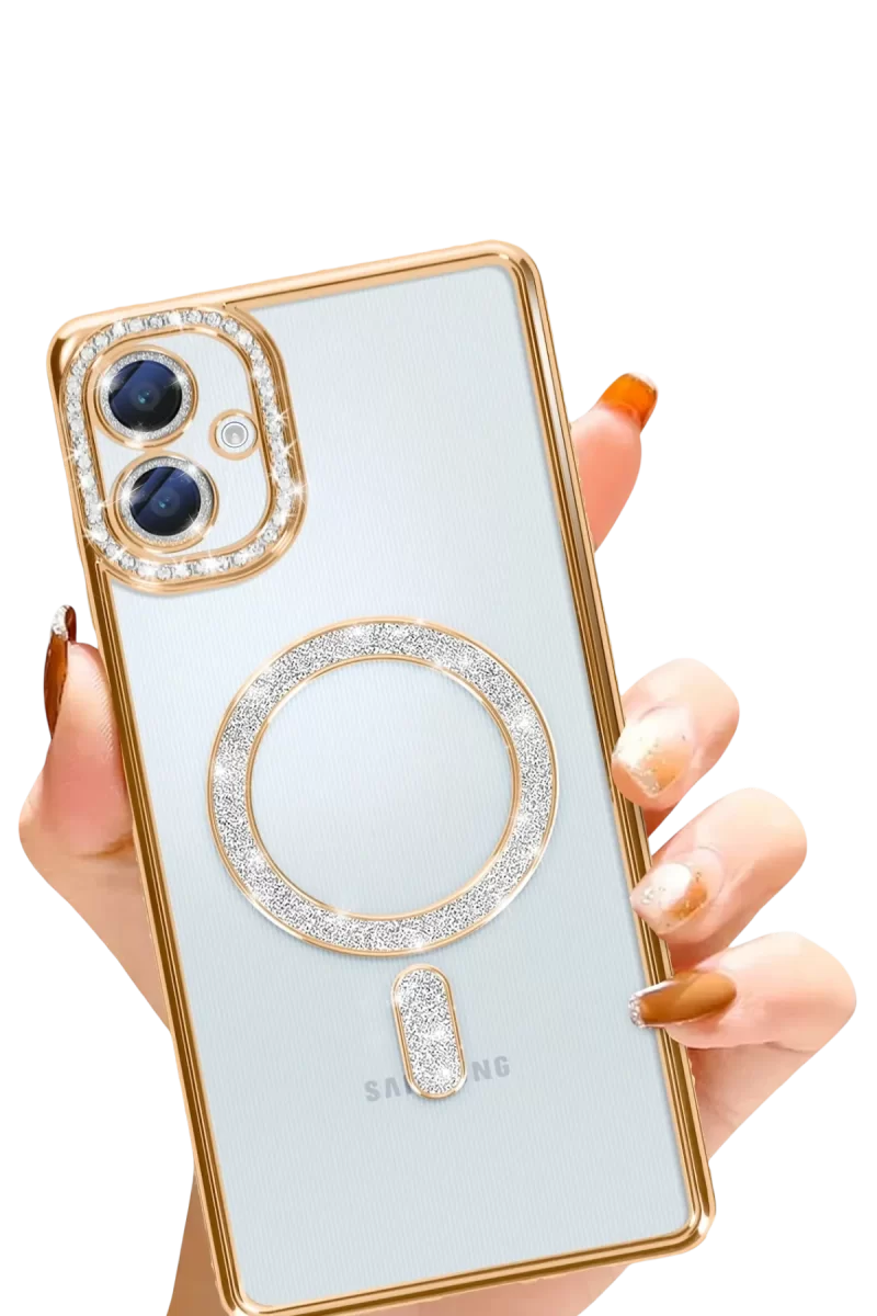 Newface Samsung Galaxy A06 Joke Simli Magneticsafe Kılıf - Gold
