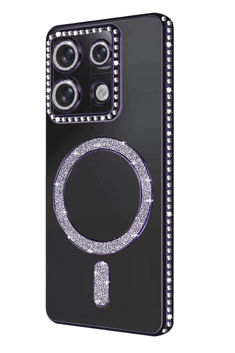 Newface Xiaomi Redmi 13C Joke Simli Magneticsafe Kılıf - Derin Mor
