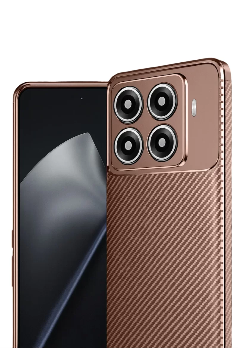 Newface Xiaomi Mi 15T Pro Auto Focus Karbon Kapak - Kahverengi