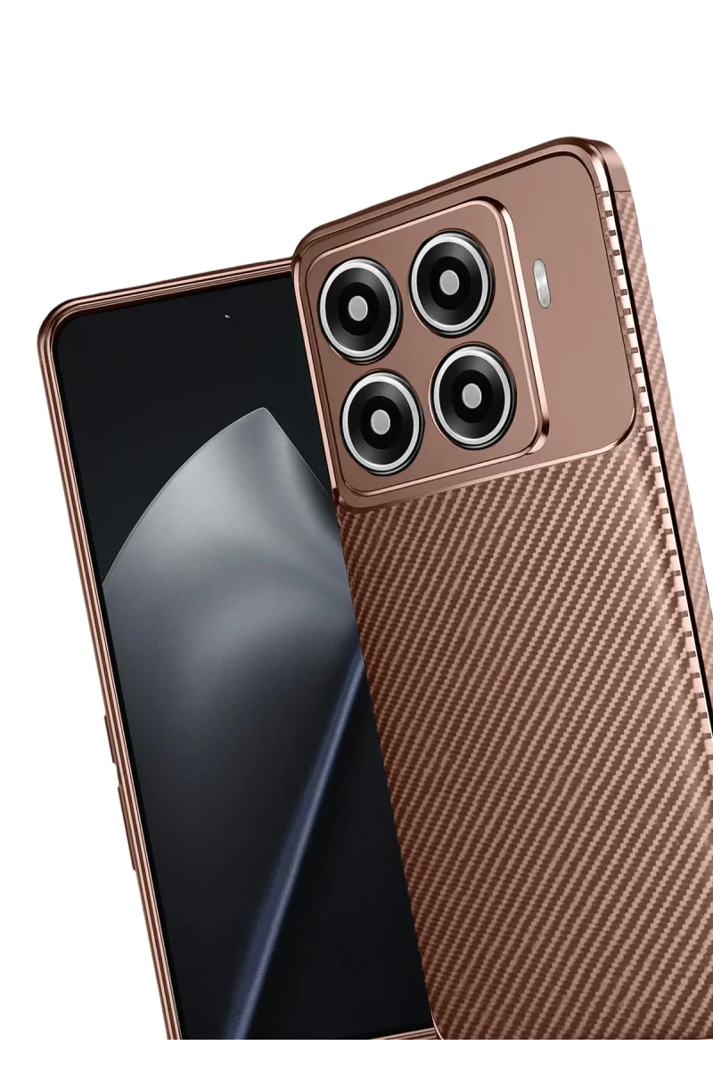 Newface Xiaomi Mi 15T Pro Auto Focus Karbon Kapak - Kahverengi