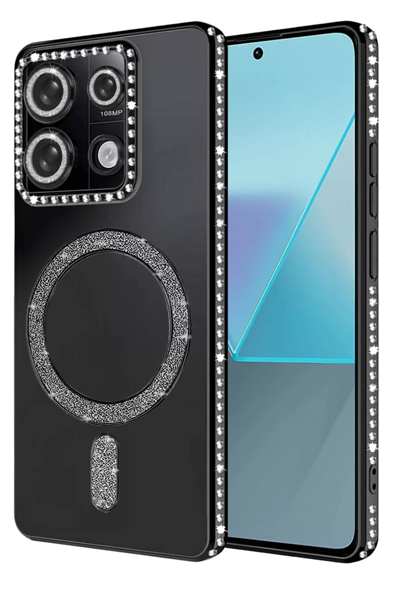 Newface Xiaomi Redmi 13C Joke Simli Magneticsafe Kılıf - Siyah