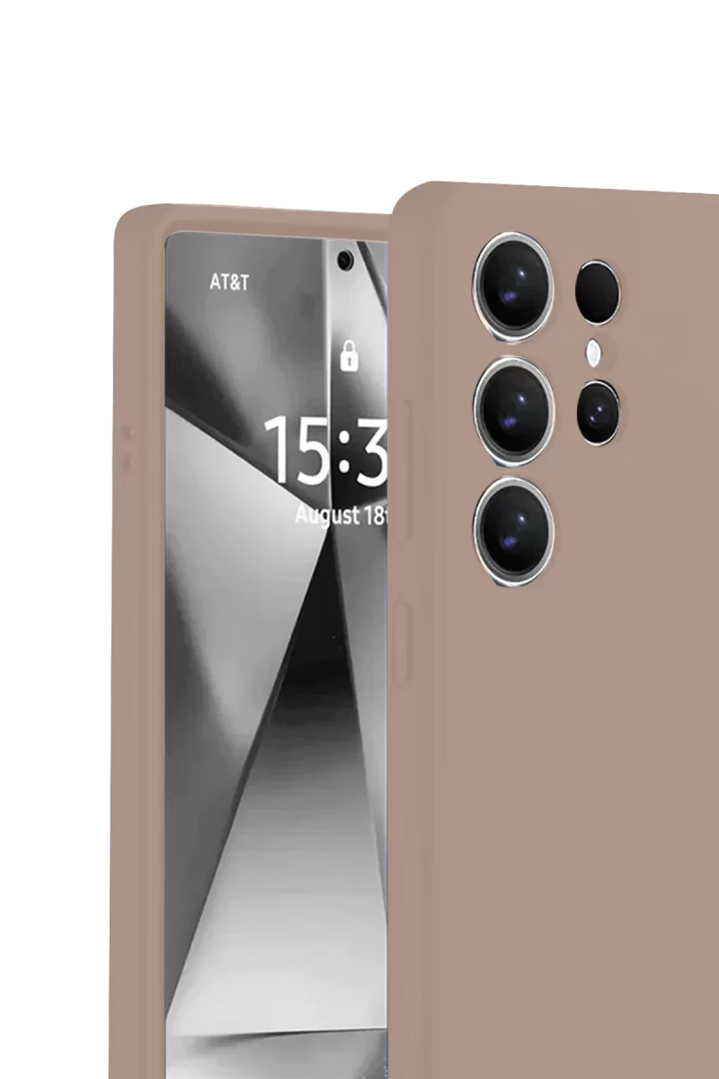 Newface Samsung Galaxy S25 Ultra Kılıf Nano içi Kadife Silikon - Pudra
