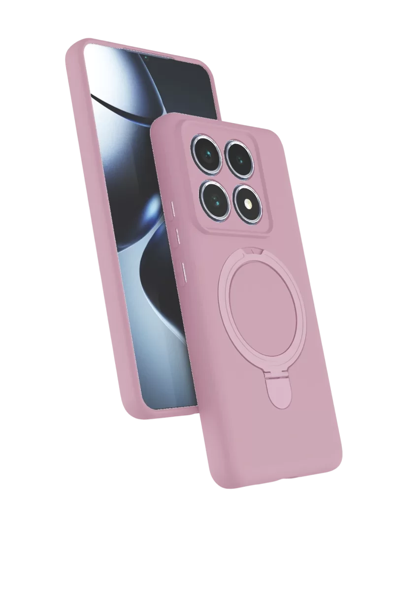 Newface Xiaomi Mi 14T Pro Regal Magsafe Standlı Kapak - Açık Pembe
