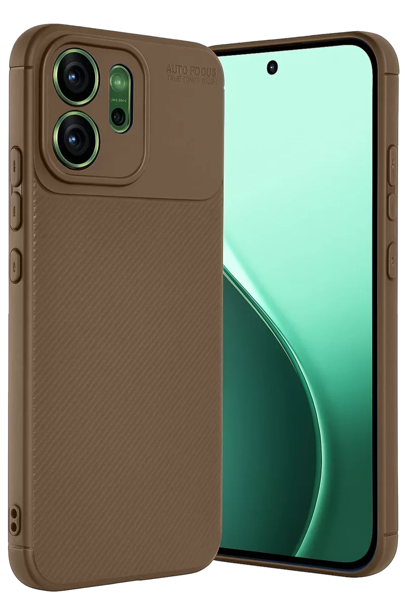 Newface Oppo Reno 14F Auto Focus Karbon Kapak - Kahverengi