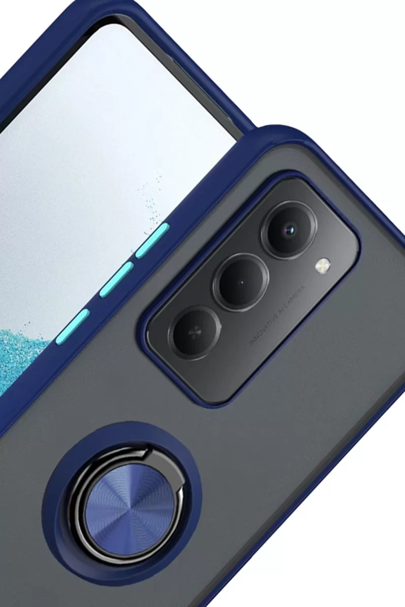 Newface Xiaomi Redmi 15 4G Montreal Yüzüklü Silikon Kapak - Lacivert