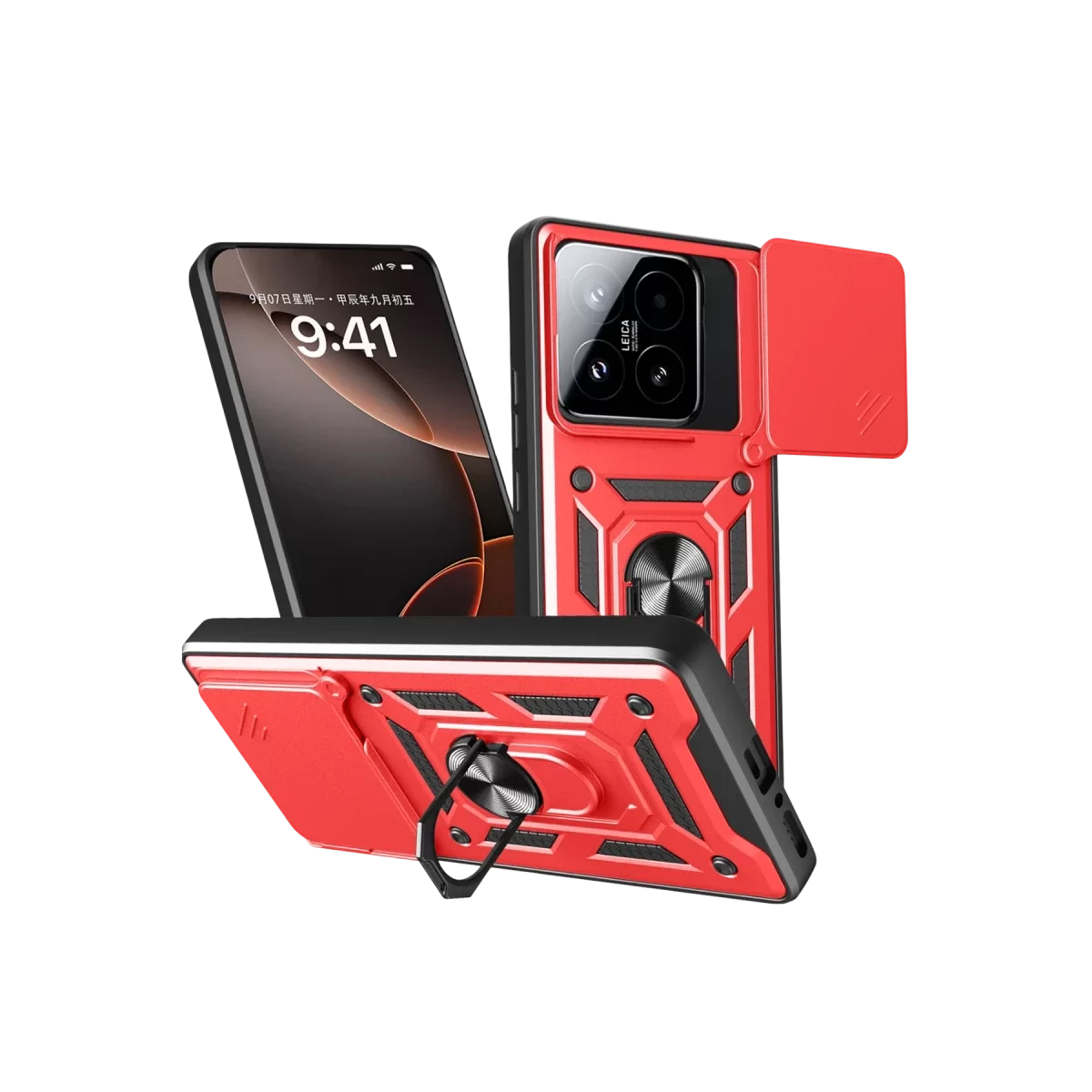 Newface Xiaomi Mi 15T Pars Lens Yüzüklü Silikon - Kırmızı