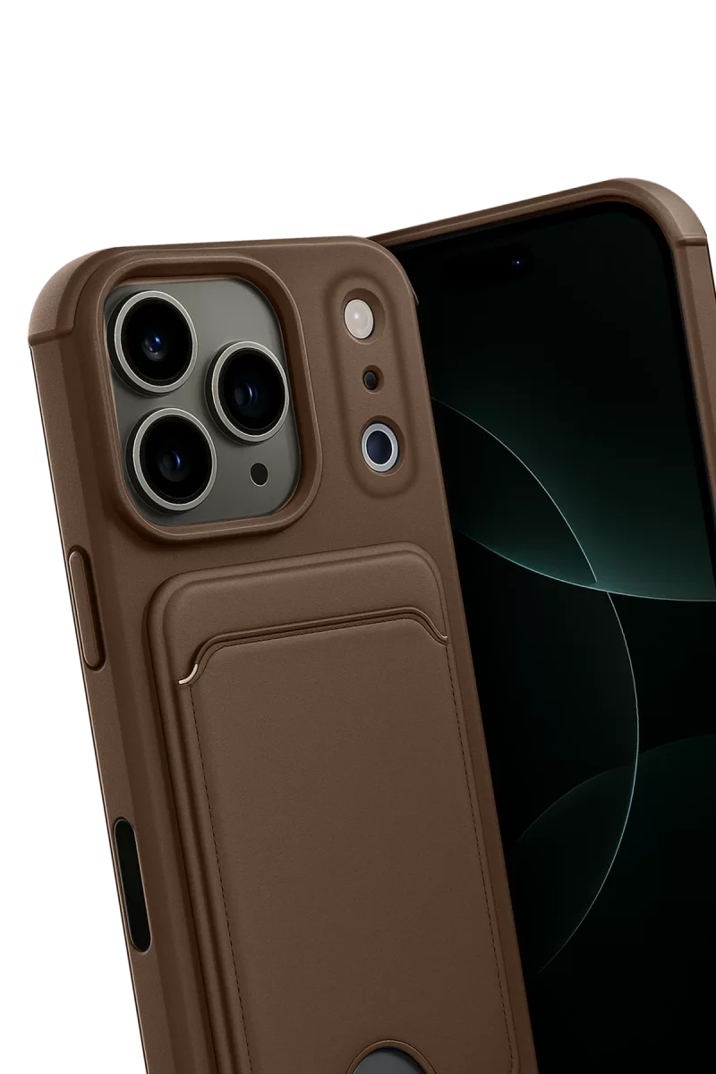 Newface Apple iPhone 17 Pro Kelvin Kartvizitli Silikon - Kahverengi