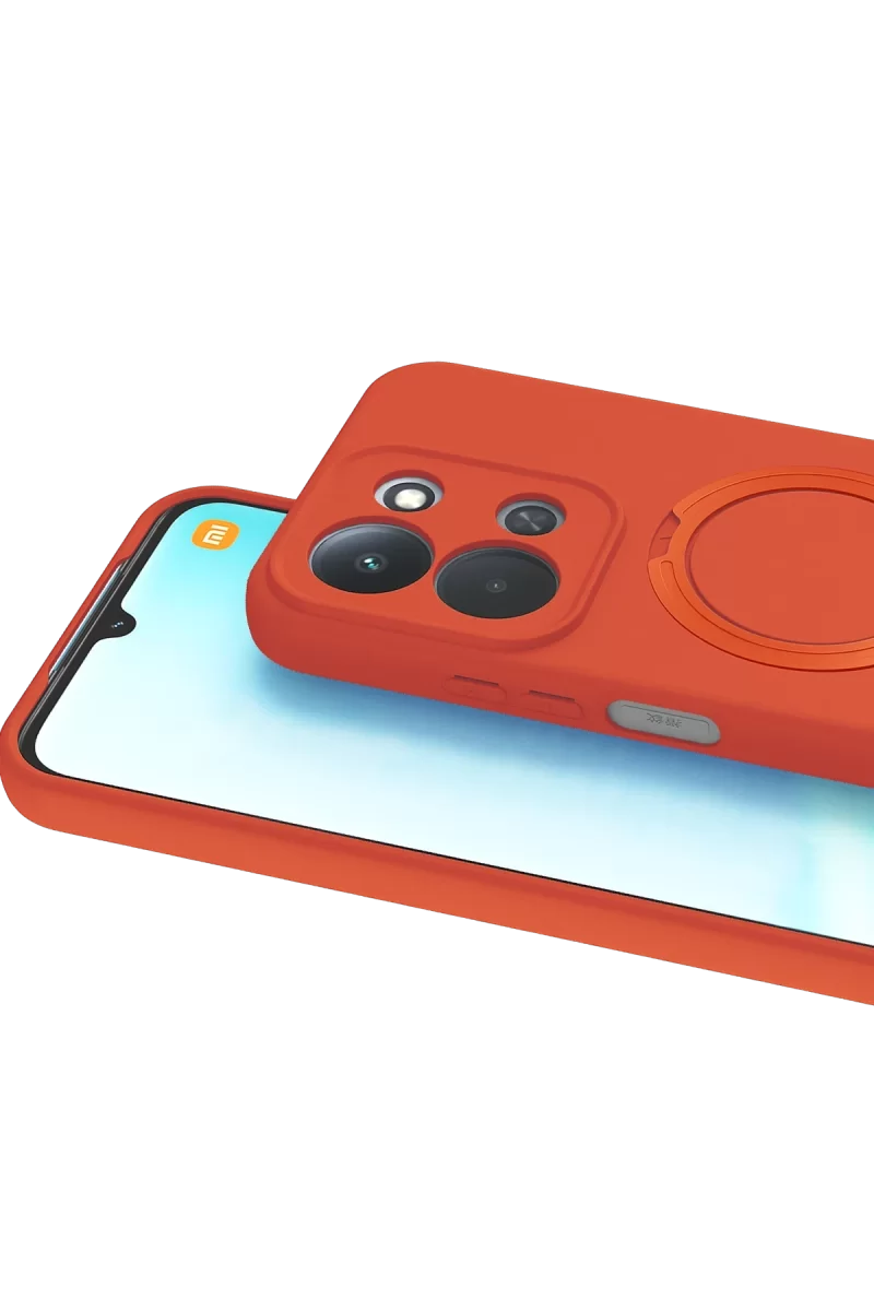 Newface Xiaomi Redmi 15C 4G Regal Magsafe Standlı Kapak - Turuncu