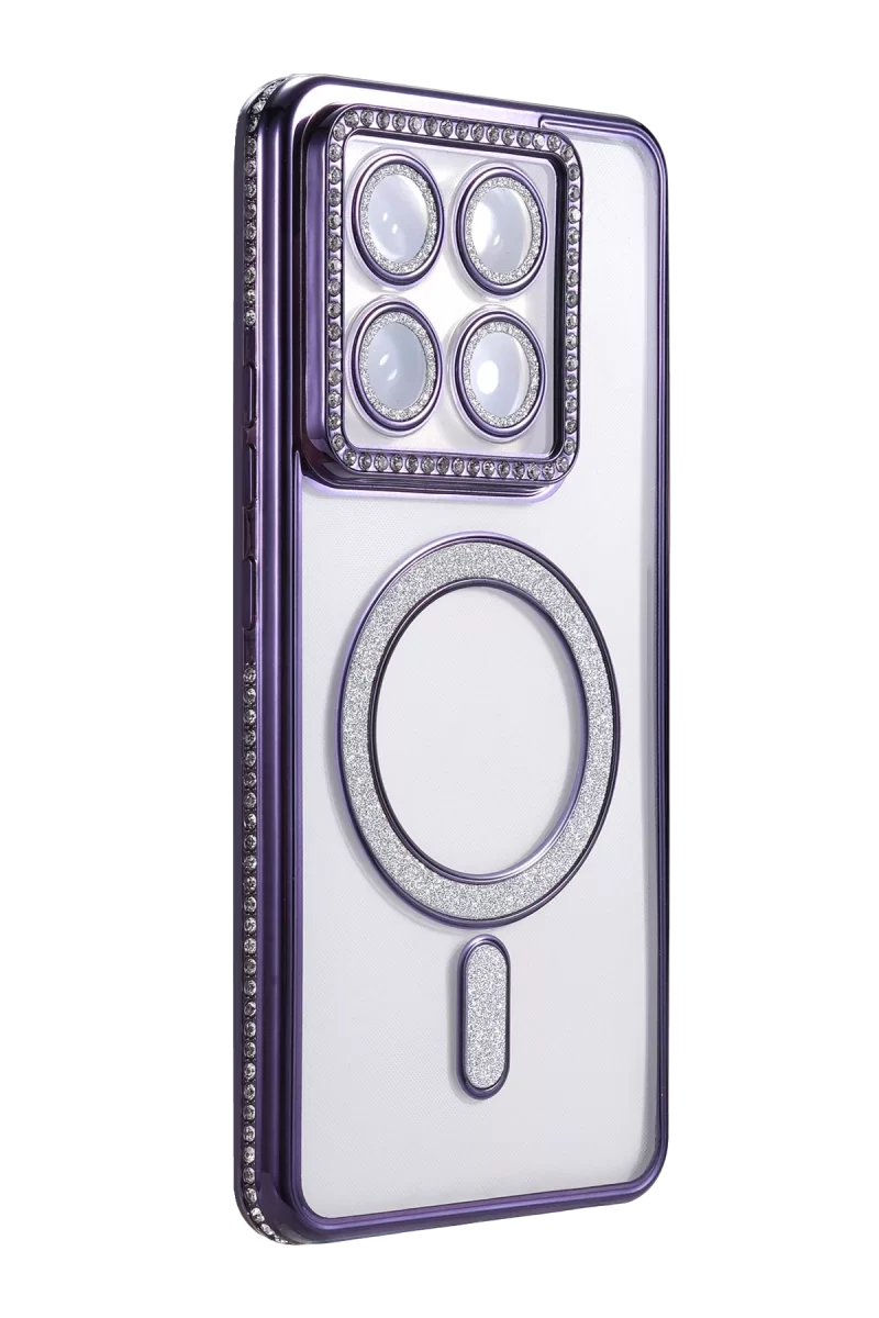 Newface Xiaomi Mi 14T Pro Joke Simli Magneticsafe Kılıf - Derin Mor
