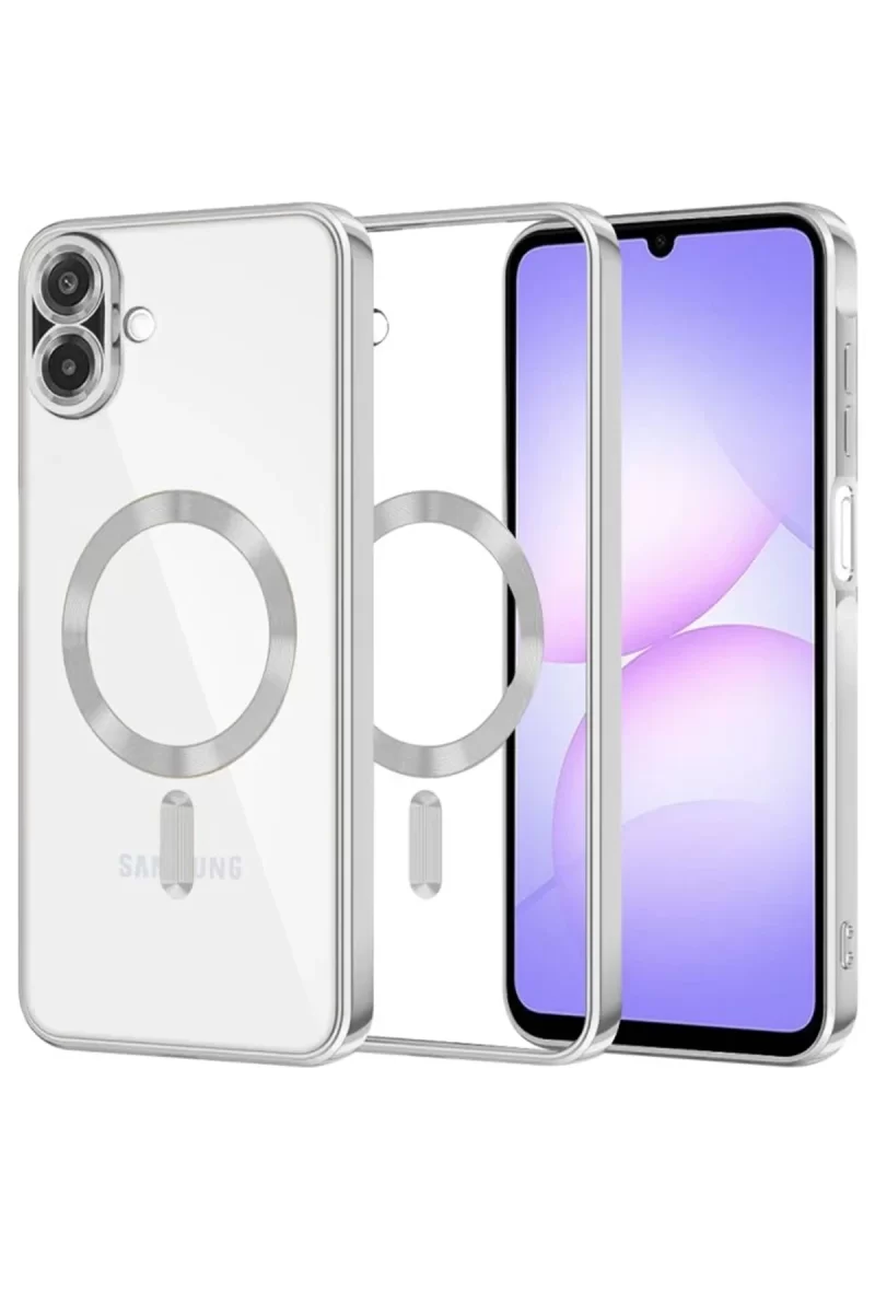 Newface Samsung Galaxy A07 4G Kross Magneticsafe Kapak - Gümüş