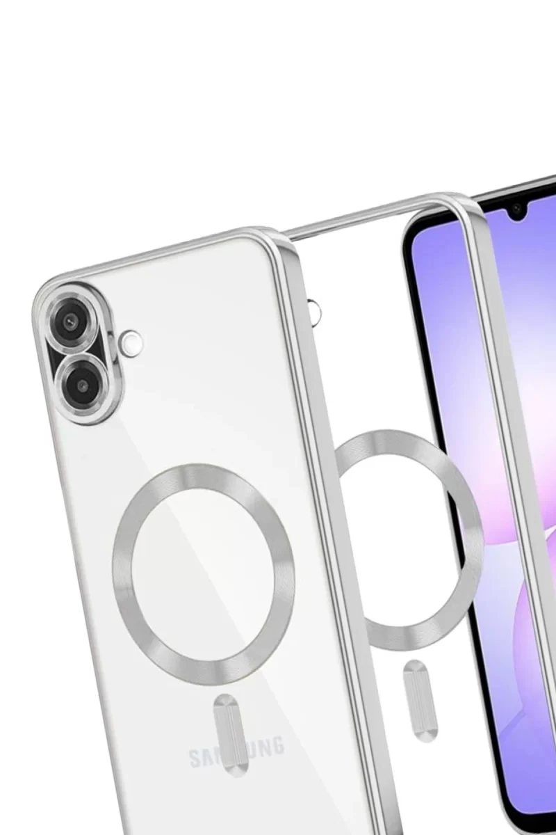 Newface Samsung Galaxy A07 4G Kross Magneticsafe Kapak - Gümüş