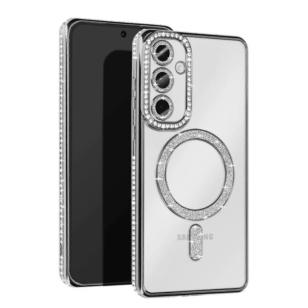 Newface Samsung Galaxy A26 Joke Simli Magneticsafe Kılıf - Gümüş