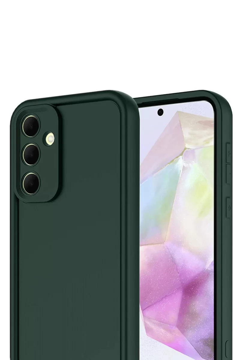 Newface Samsung Galaxy A17 5G Viera Silikon - Koyu Yeşil