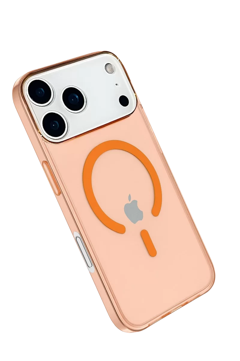 Newface Apple iPhone 17 Pro Kılıf Pc Real Magsafe Kapak - Turuncu