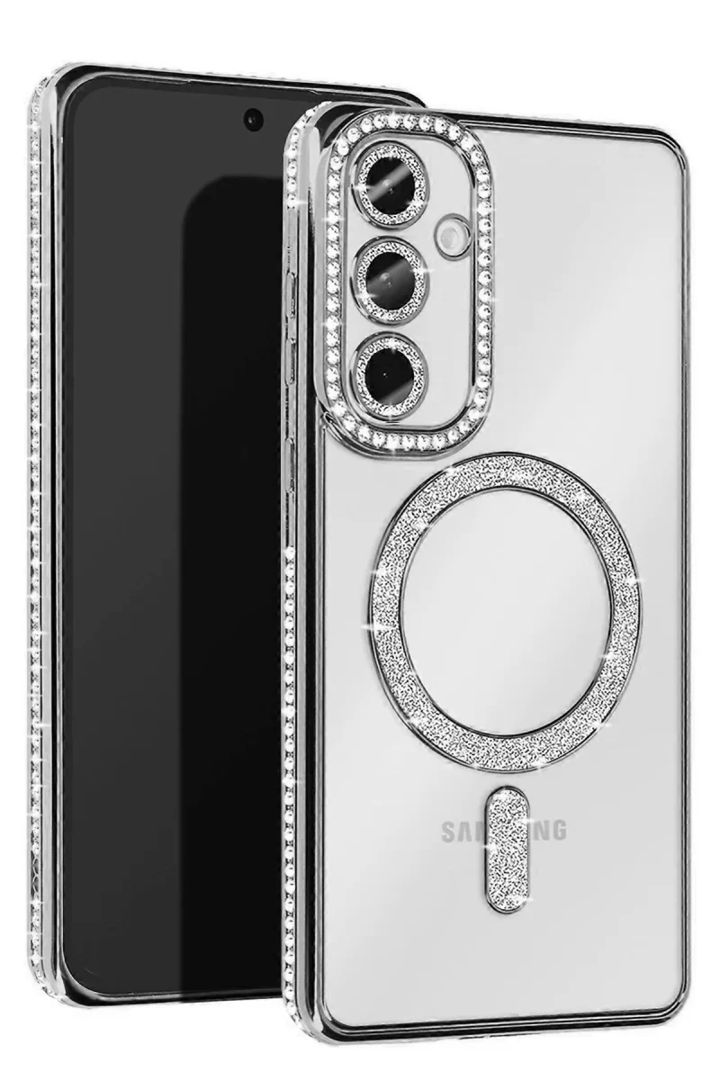 Newface Samsung Galaxy A55 5G Joke Simli Magneticsafe Kılıf - Gümüş