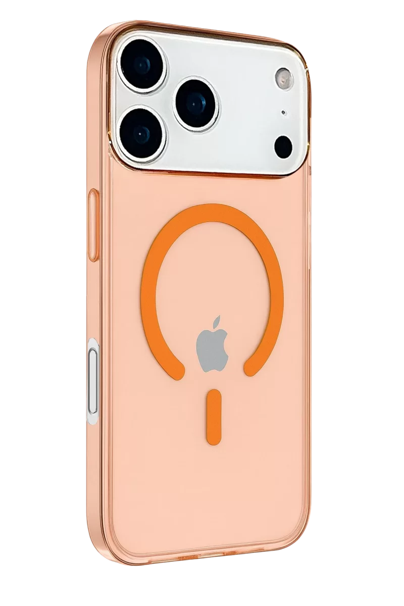 Newface Apple iPhone 17 Pro Max Kılıf Pc Real Magsafe Kapak - Turuncu