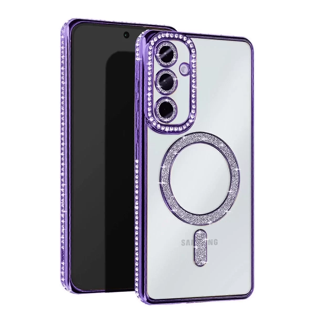 Newface Samsung Galaxy A36 Joke Simli Magneticsafe Kılıf - Derin Mor